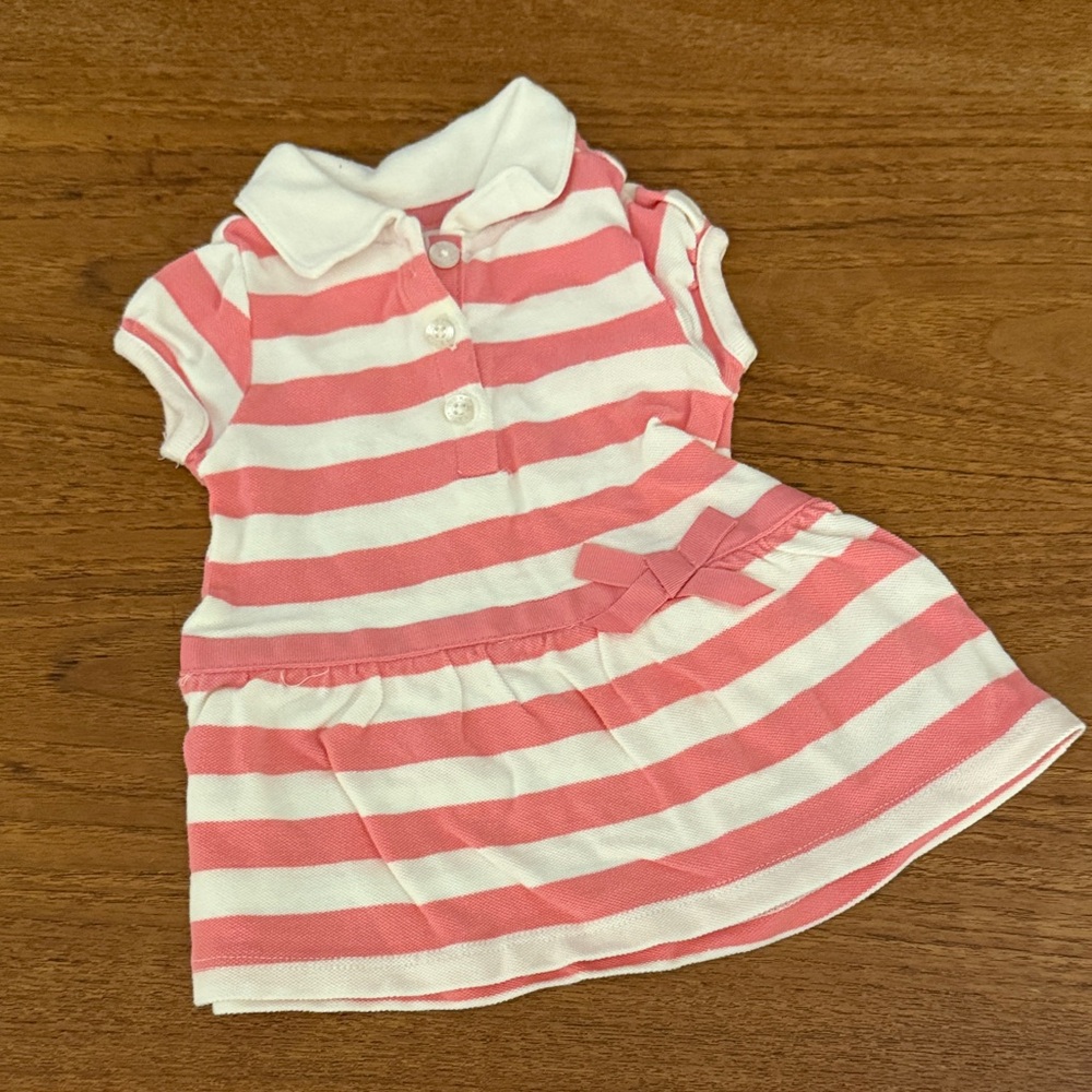 Old Navy Pink and White Striped Baby Dress